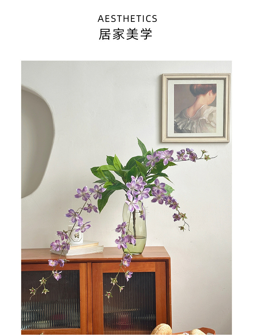 3D打印垂丝茉莉花仿真花海棠花垂吊假花家居软装造景装饰摄影道具详情7