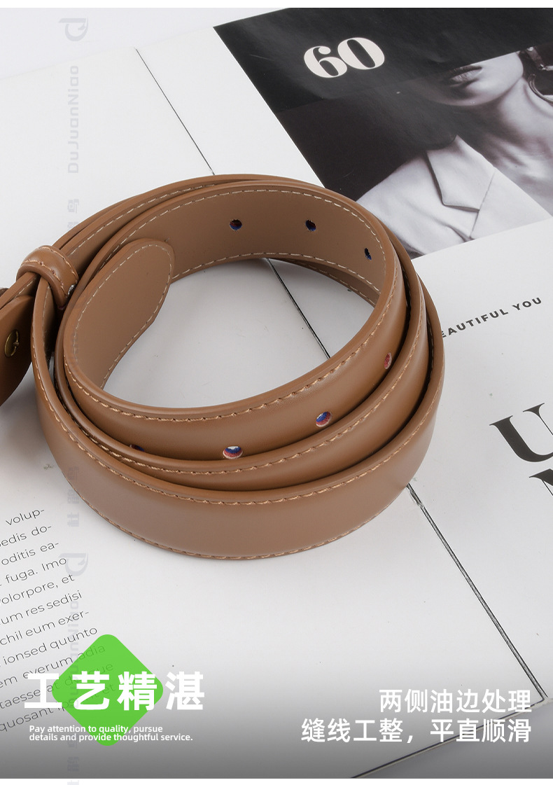 女士古风牛皮腰带女休闲复古真皮带女百搭高级女跨境专供牛仔裤带详情15