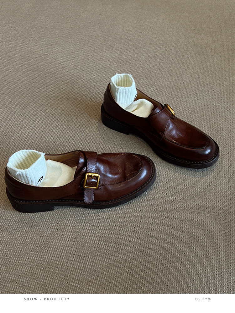 牛皮2025真皮厚底乐福鞋春秋单鞋黑色百搭鞋子英伦学院风小皮鞋女详情5