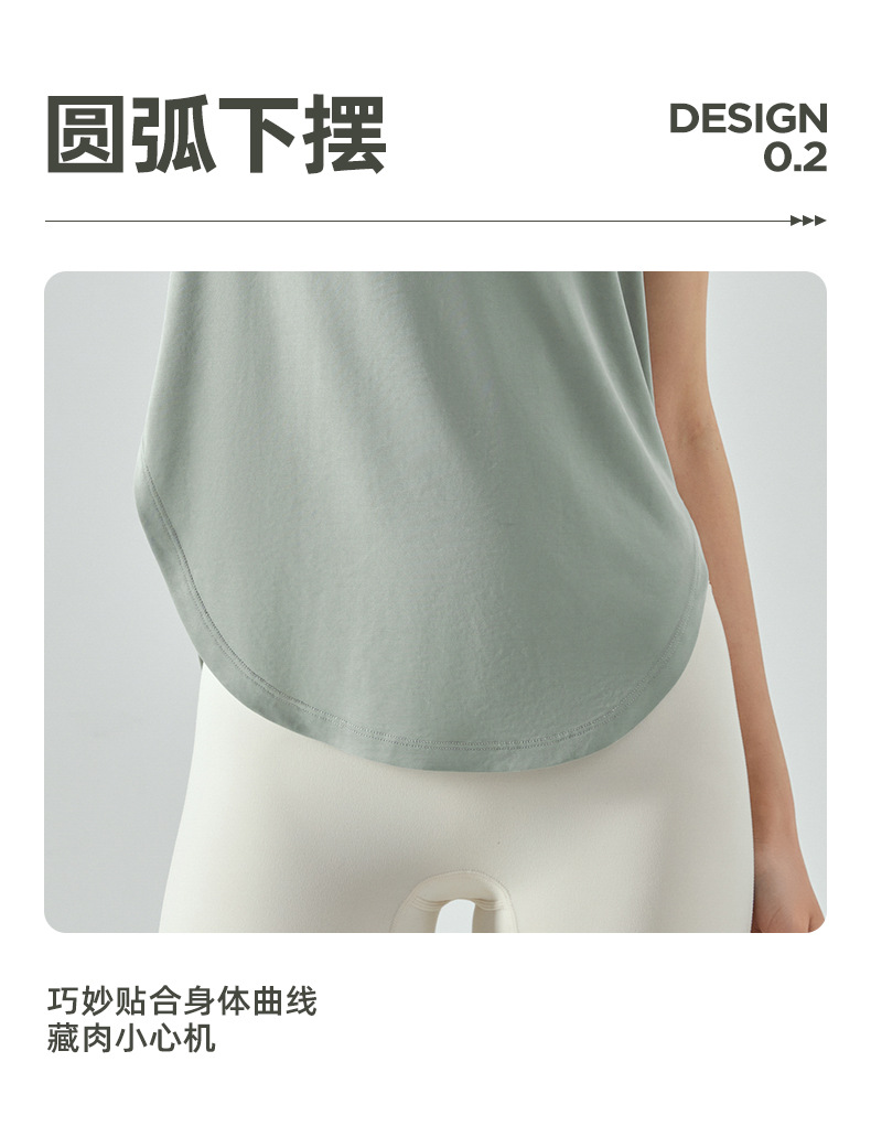 Spring and summer yoga vest top for women, loose, slimming and concealing yoga wear, running training, short-sleeved fitness T-shirt pic 18