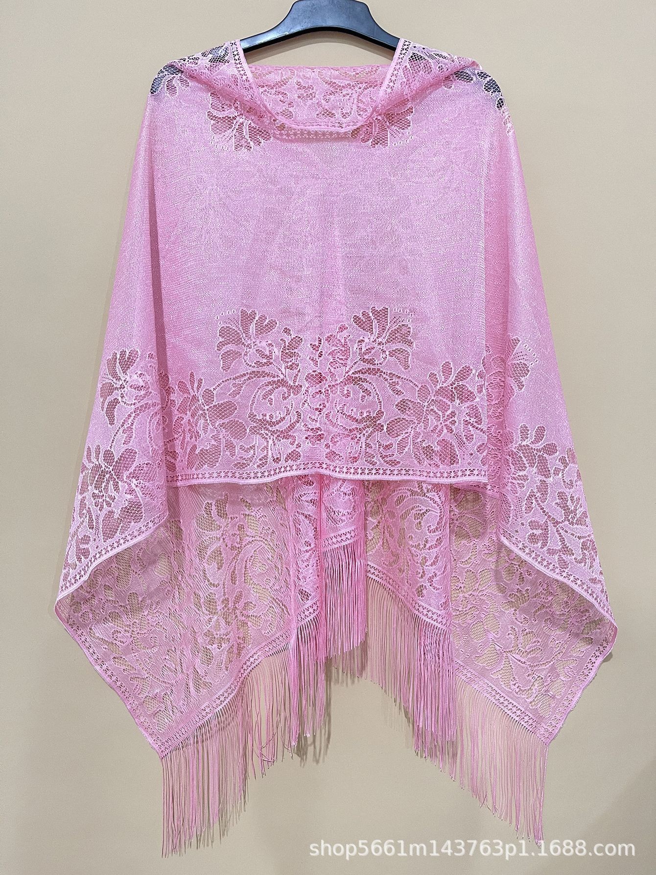 跨境爆款2024女士蕾丝春夏款套头披肩防晒披肩多种颜色选择详情8