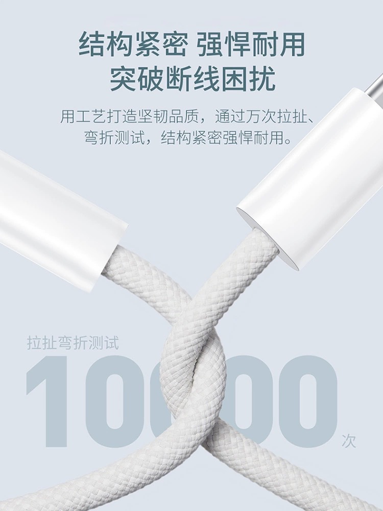 适用于新款苹果15双type-c快充编织数据线iPhone15手机PD闪充线详情5