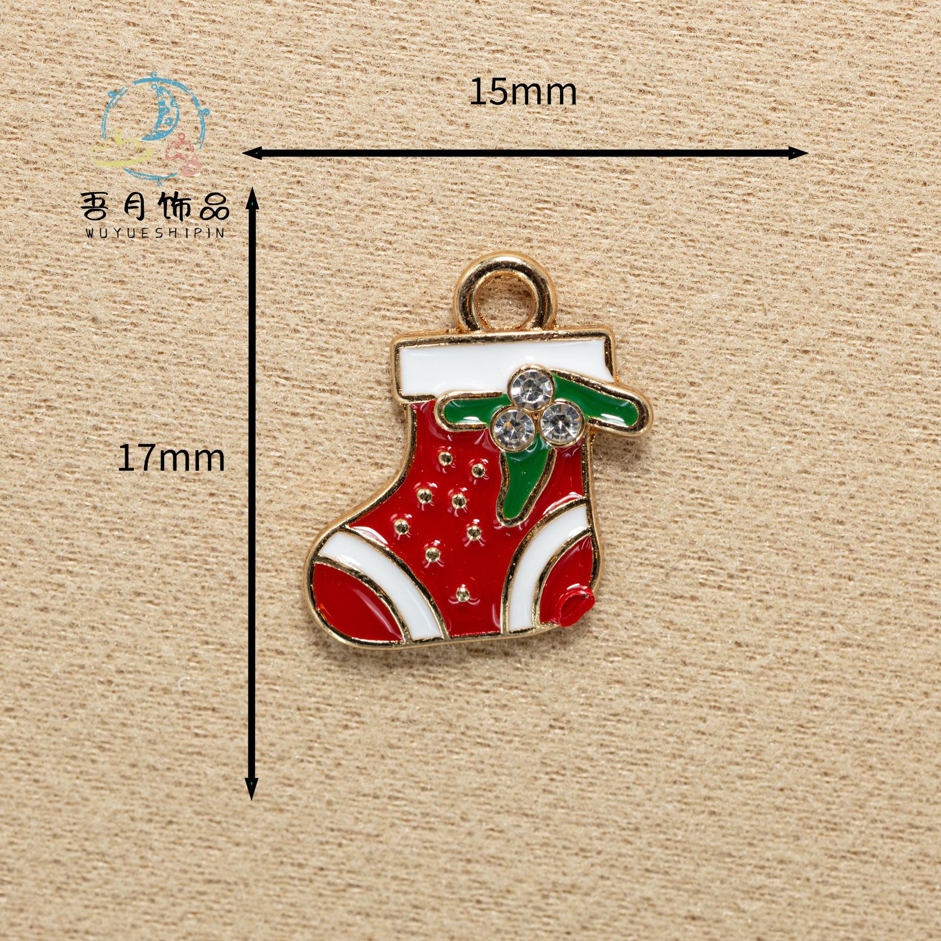 大量圣诞系列合金滴油配件挂件吊坠DIY跨境麋鹿雪花胸针别针装饰详情13