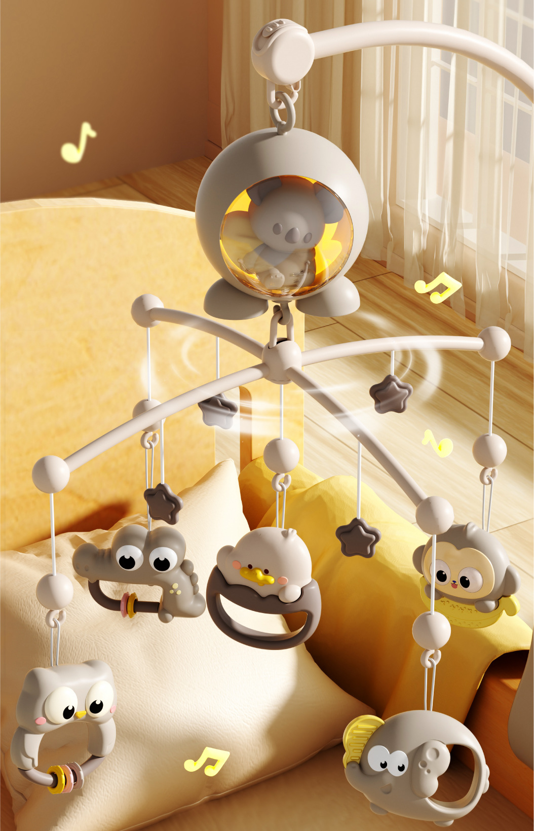 New baby bedside rattle, rotating bed pendant, baby comfort doll, hanging toy, gift, baby toy pic 5