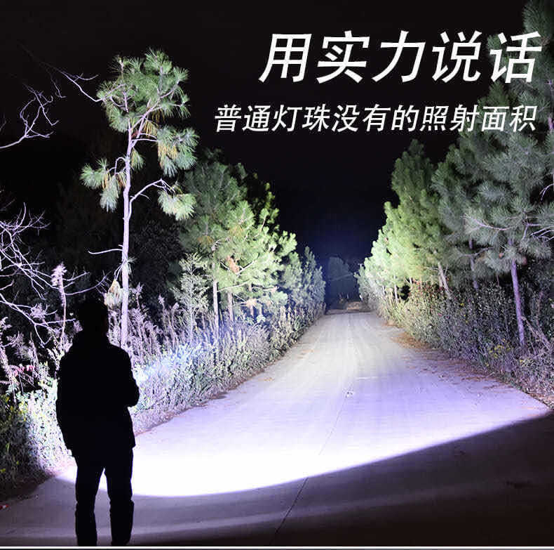 跨境新款P50强光手电筒带电量提醒功能USB充电伸缩变焦强光照明灯详情23