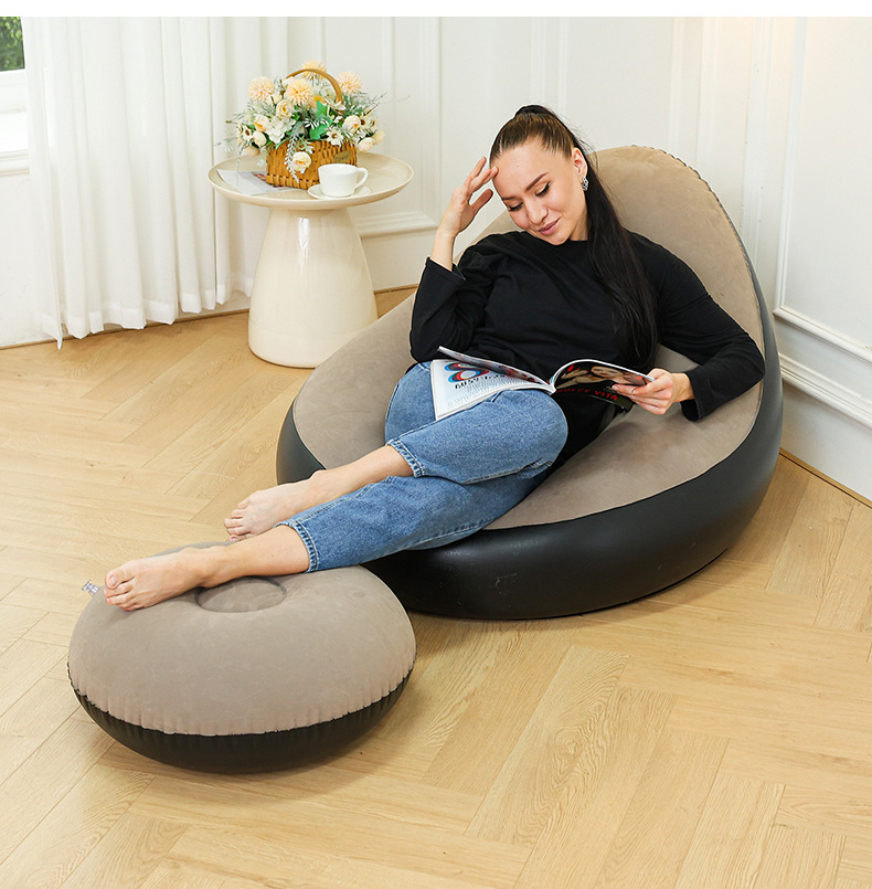 Cross-border new products: Velvet fabric lazy sofa, inflatable and foldable lounge chair, sofa bed, Japanese-style household sitting chair, outdoor bed pic 13