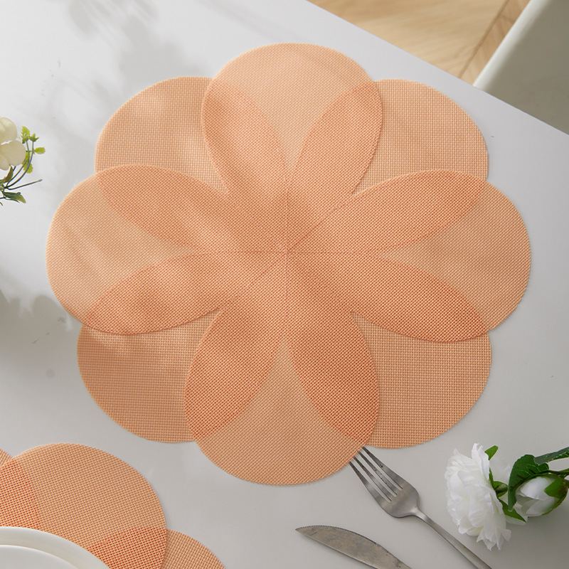 Petal Teslin sewing heat insulation pad, dining table mat, heat-resistant plate, scald bowl, cup mat, pot mat pic 8