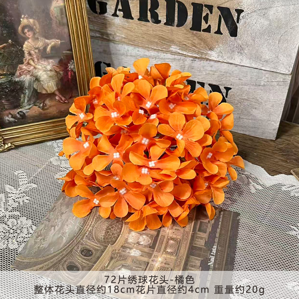 72片绣球花头仿真花朵批发花头花墙插花手工花环头饰发饰配件假花详情10