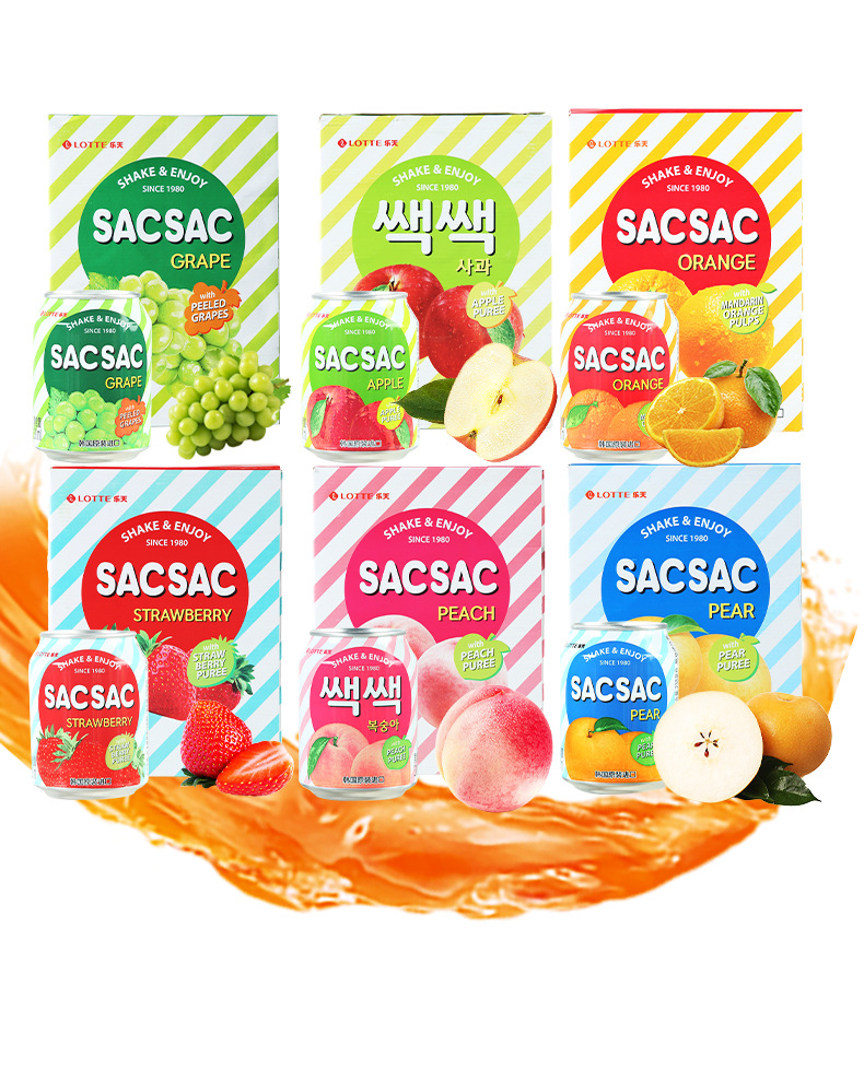Оригинальный корейский напиток lotte персиковый сок 238ml*12 банок грушевого клубничного сока из красного фрукта в сетке pic 12