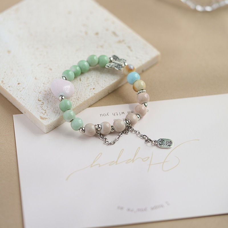 景德镇陶瓷手串新中式饰品批发陶瓷手串10元3串手链女百搭高级感详情3