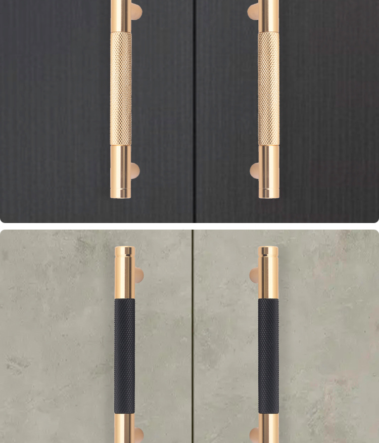 金色双色柜门拉手简约轻奢衣柜抽屉把手橱柜酒柜欧式电视柜手柄详情8