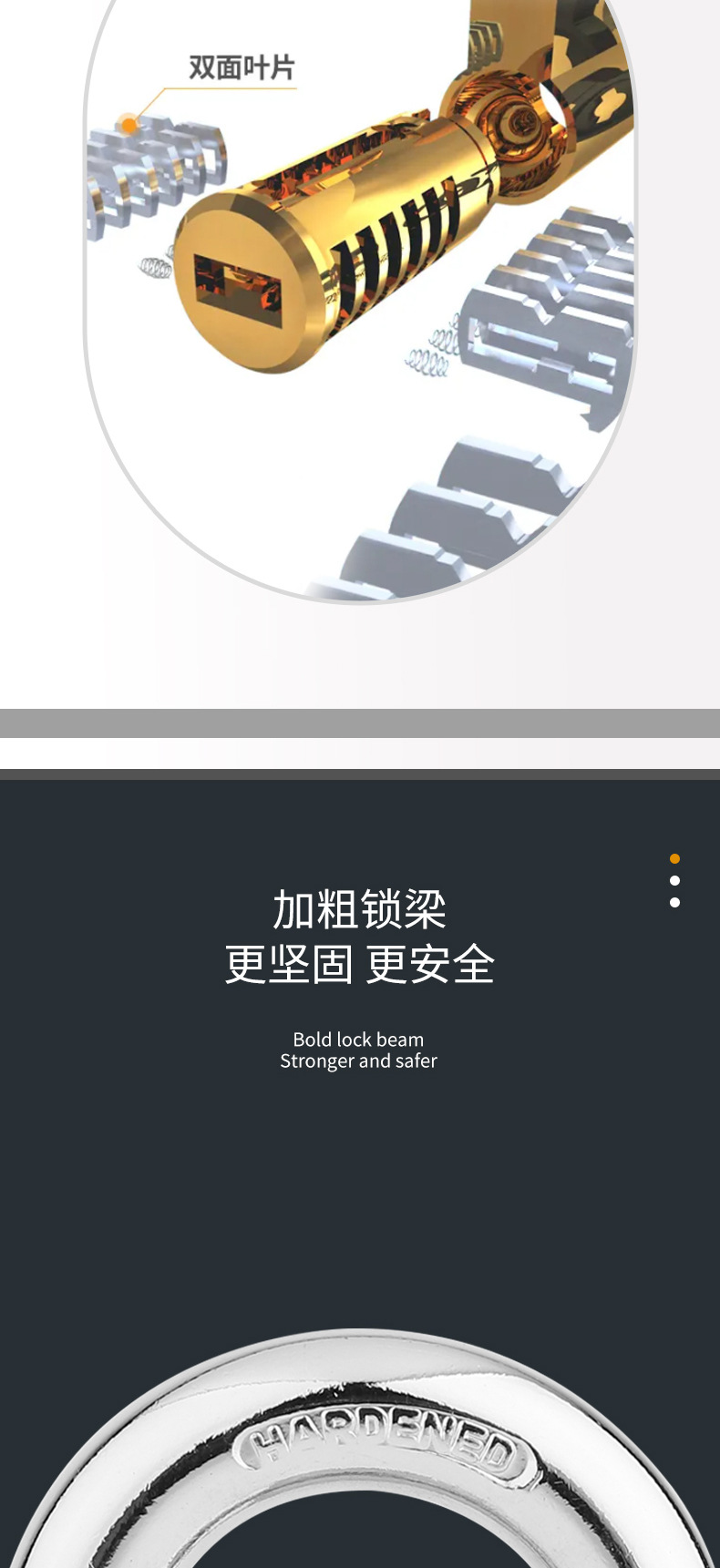 Factory wholesale iron padlocks, stainless steel imitation square blade locks, chrome-plated locks, open and open exterior anti-theft and anti-picking chains pic 5