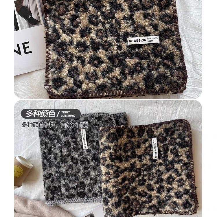 2025 Retro Hot Girl Leopard Print Scarf, thick and warm autumn and winter shawl, versatile and fashionable scarf clothing accessory pic 8