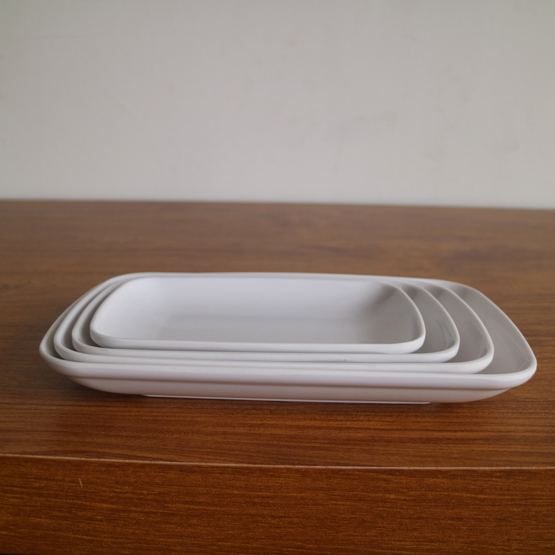 White melamine thickened oval plates, den-shaped plates, barbecue plates, stir-frying plates, snack plates, roast meat plates, in stock, factory wholesale pic 18