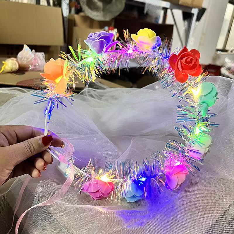 网红发光天使翅膀背饰地摊夜市热销闪光花环兔子发箍彩球蝴蝶头饰详情8