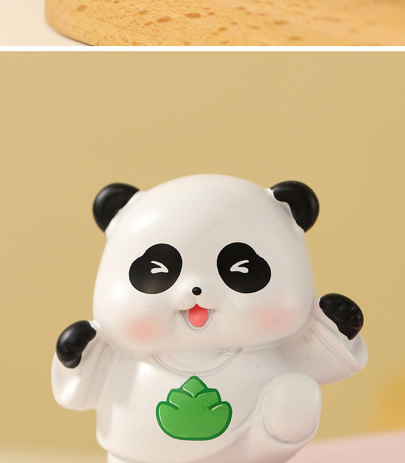 萌趣熊猫迷你摆件治愈系可爱办公室桌面装饰汽车内饰礼品批发工厂详情7
