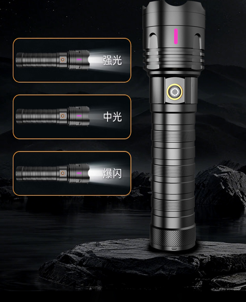 Cross-border tactical long-range flashlight, outdoor emergency lighting lamp, zoom long-range strong light, portable large laser lamp, lighting fixtures, dedicated pic 11