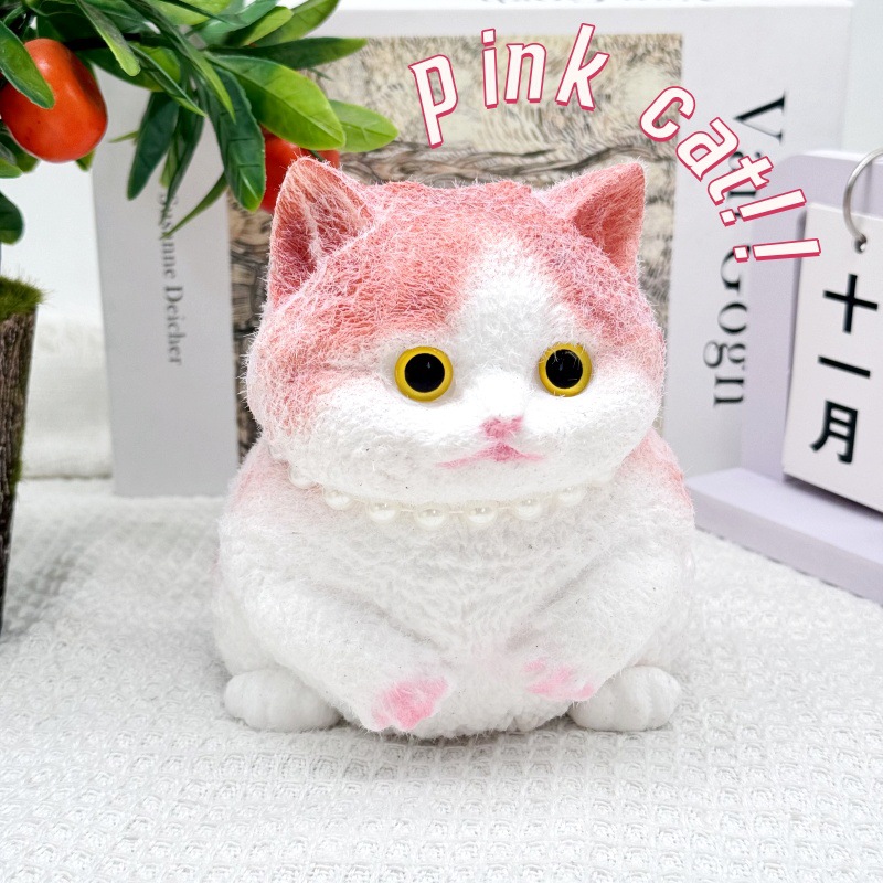 Xiaohongshu Cat Kneading Fun Hand-drawn Fat Cat Stress-relieving Toy DIY Creative Cute Realistic Plush Doll Cat Fun Doll pic 6