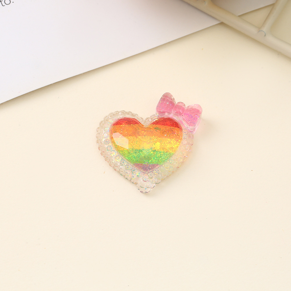 Epoxy resin AB glue ice transparent gradient color strawberry heart jewelry accessories, DIY phone cases, patch shoes, flower hair rope accessories in stock wholesale pic 5