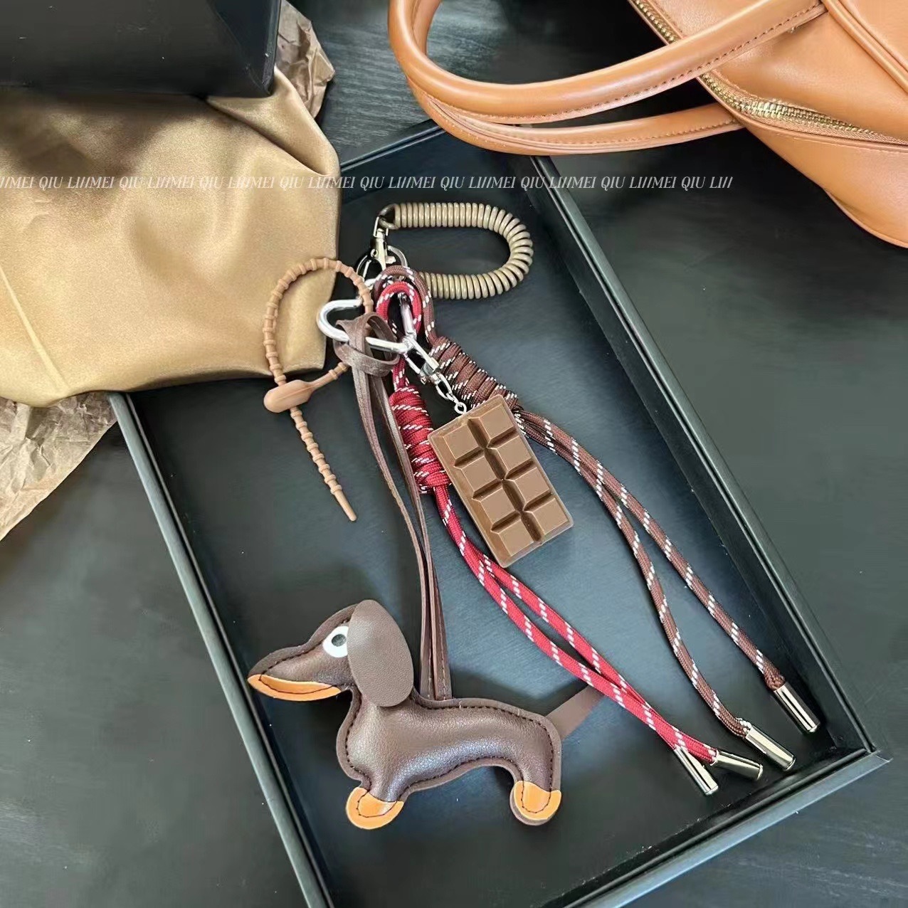 This is the same style baseball bag woven rope pendant as the Instagram blogger, featuring a high-end MIU series bag hanging rope and keychain decoration pic 4