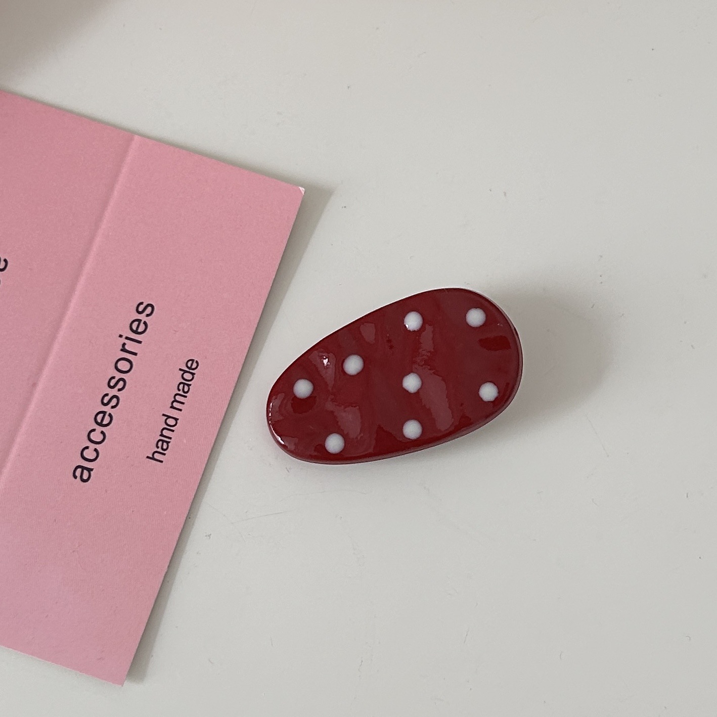 DD Dot Oval Clip, simple Japanese and Korean polka dot water drop duckbill clip, ins simple and versatile fringe clip, small clip pic 15