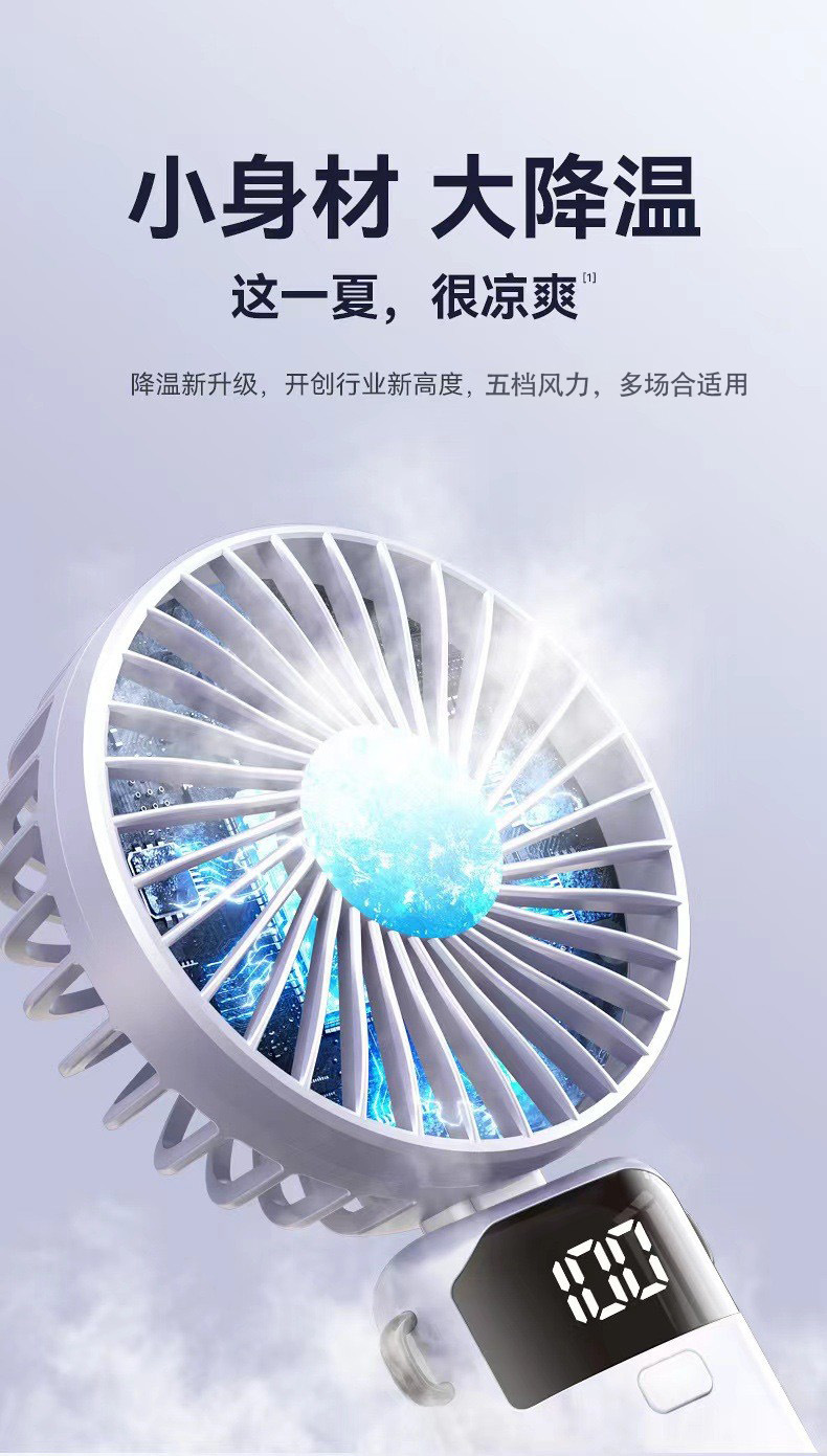 新款跨境手持小风扇便携式可折叠挂脖桌面香薰支架usb小风扇批发详情9