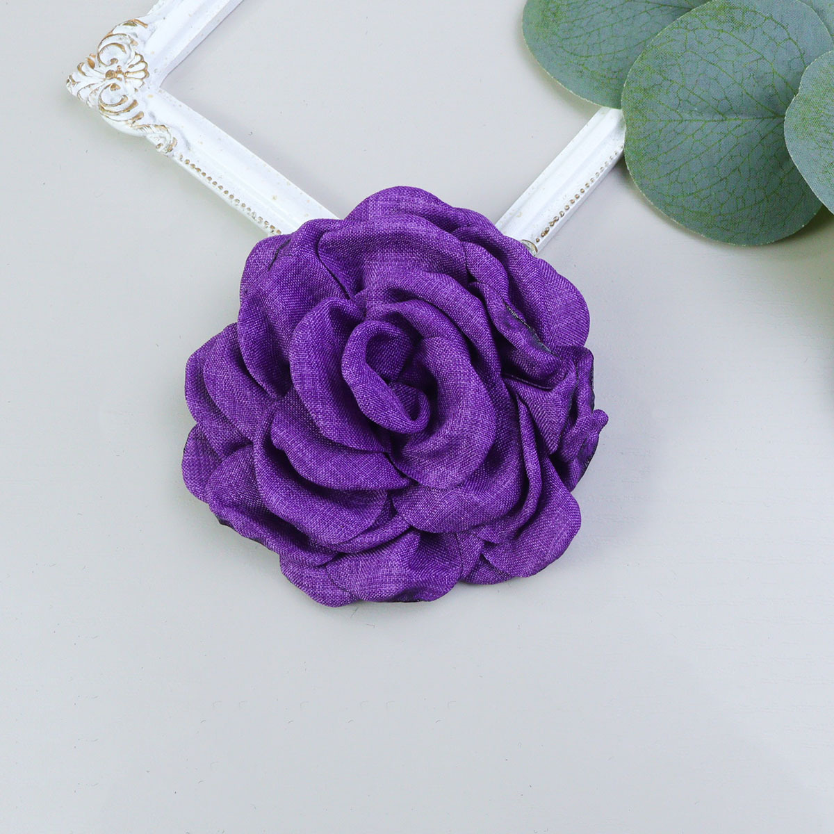 麻布花caro同款玫瑰花立体山茶花服装辅料DIY头花手机壳配饰百搭详情10