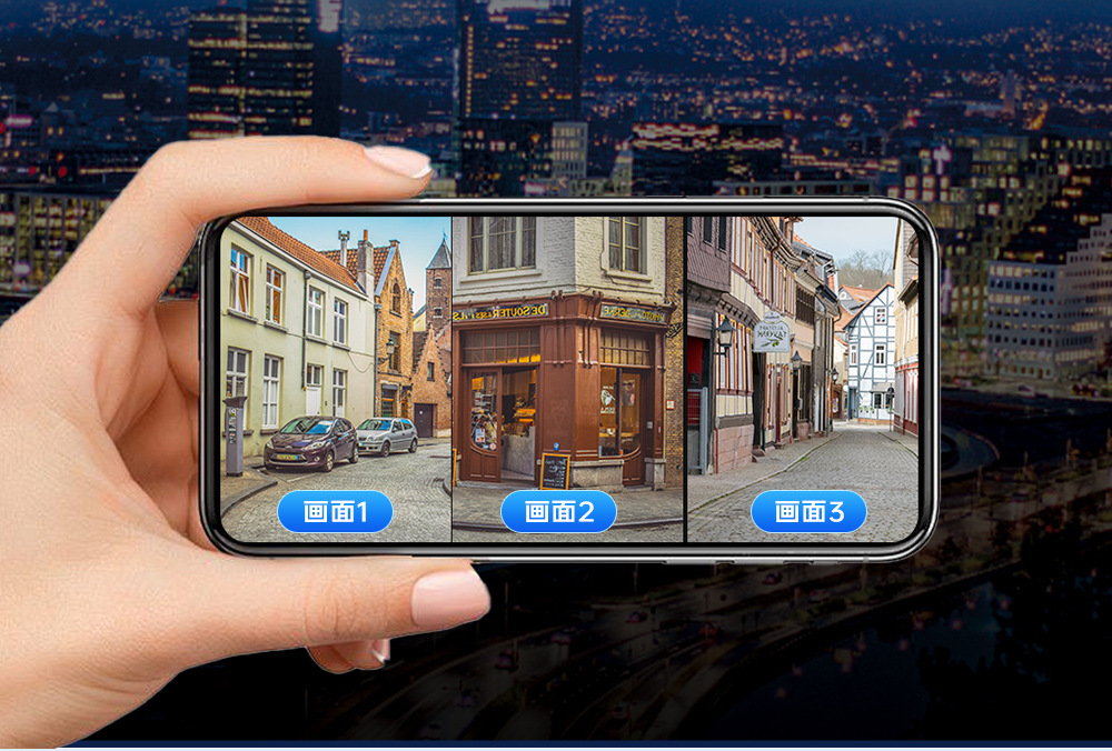 三画面监控摄像头同时监控三个区域无需充值免流量wifi4G太阳能详情2