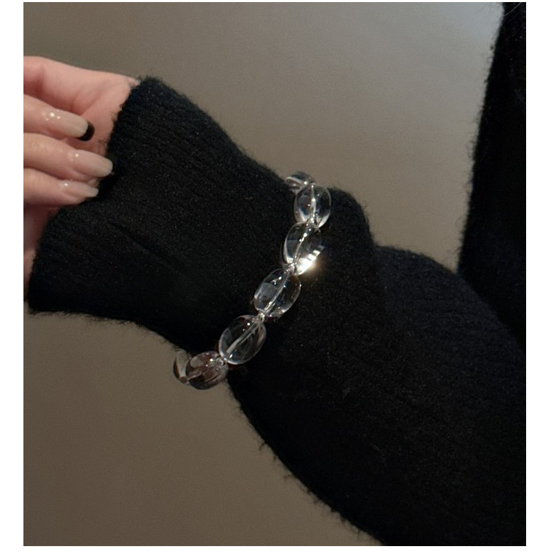 S925 sterling silver Korean version Spring/Summer fashionable white crystal bracelet Oval casual simple basic style jewelry wholesale pic 8