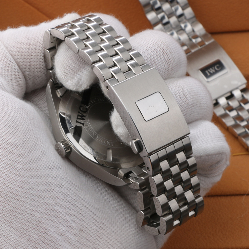 适用万-国飞行员梯形钢带手表带快拆表链实心不锈钢316折叠扣20详情8