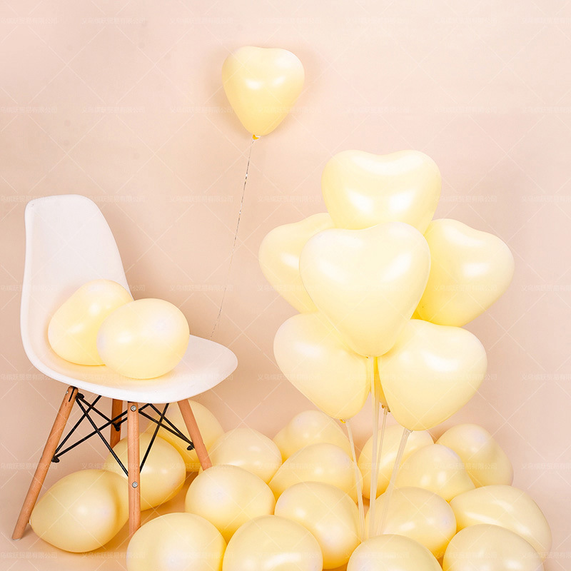 Macaron heart-shaped balloons for the Qixi Festival confession, wedding decoration, birthday party, cute girl atmosphere, and non-toxic pic 5