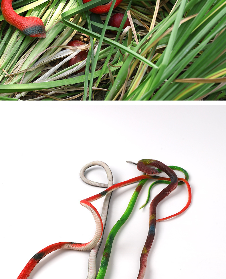 Factory wholesale 68cm eco-friendly rubber snake prank toys, soft rubber fake snakes, Halloween prank toy snakes pic 55
