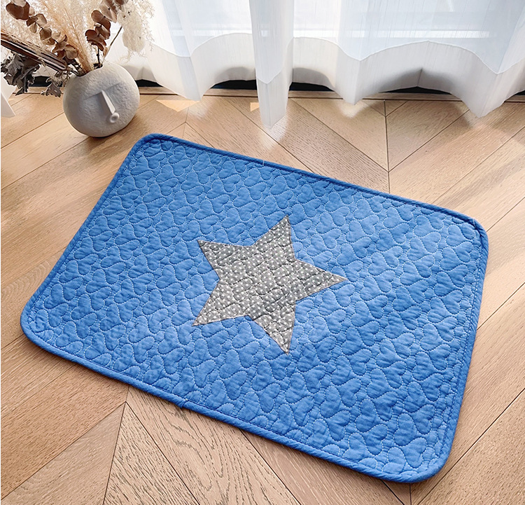 Korean-style patchwork embroidered floor MATS, quilted absorbent and anti-slip foot MATS, kitchen chair MATS, cotton embroidered thickened pet MATS pic 9