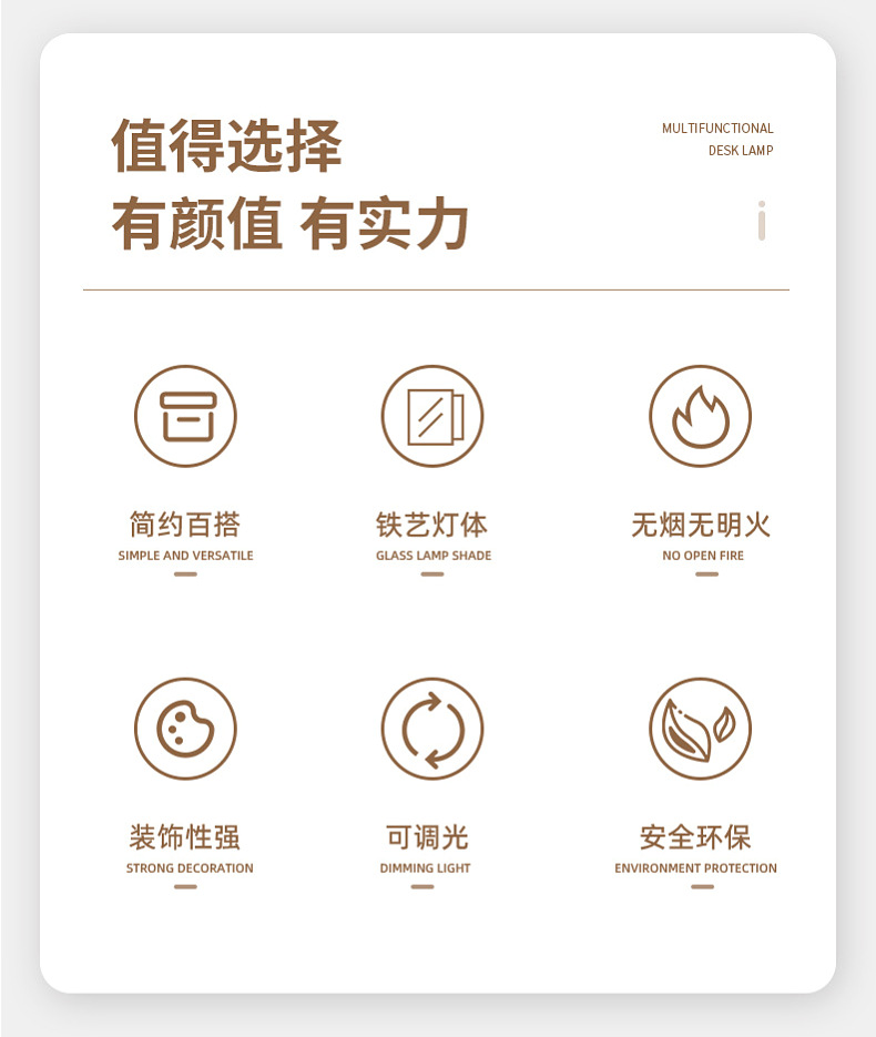 亚马逊铃兰香薰灯无火融蜡灯法式复古床头灯简约唯美卧室护眼台灯详情11