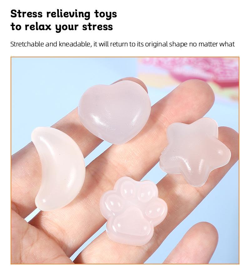儿童Q弹猫爪捏捏乐创意迷你星月解压玩具慢回弹发泄减压爱心玩具详情6