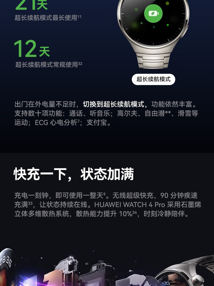 Original WATCH 4Pro smartwatch eSIM Independent Call High Blood Sugar Risk Assessment Research for Android pic 31
