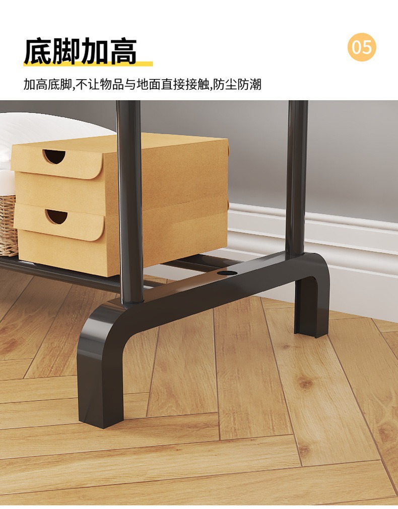 简易收纳衣帽架落地卧室客厅简易挂衣服架立式阳台晾被晾衣架批发详情10