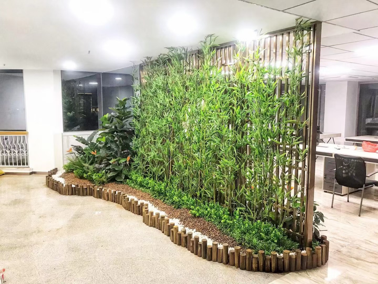 仿真竹子室内装饰隔断屏风假竹子挡墙造景绿植盆栽细水竹办公文化园艺仿真枝叶树详情28