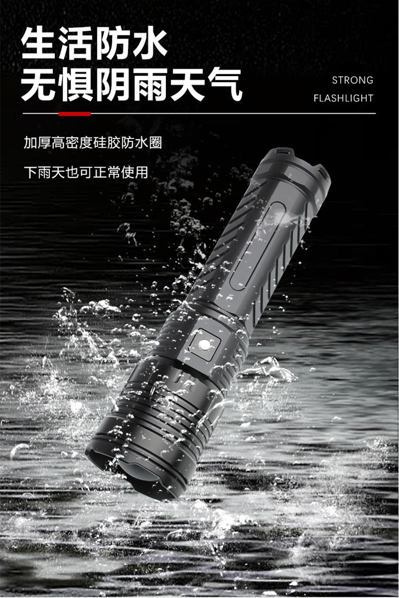 跨境超远远射白激光穿天炮高功率电显伸缩变焦户外双光强光手电筒详情17