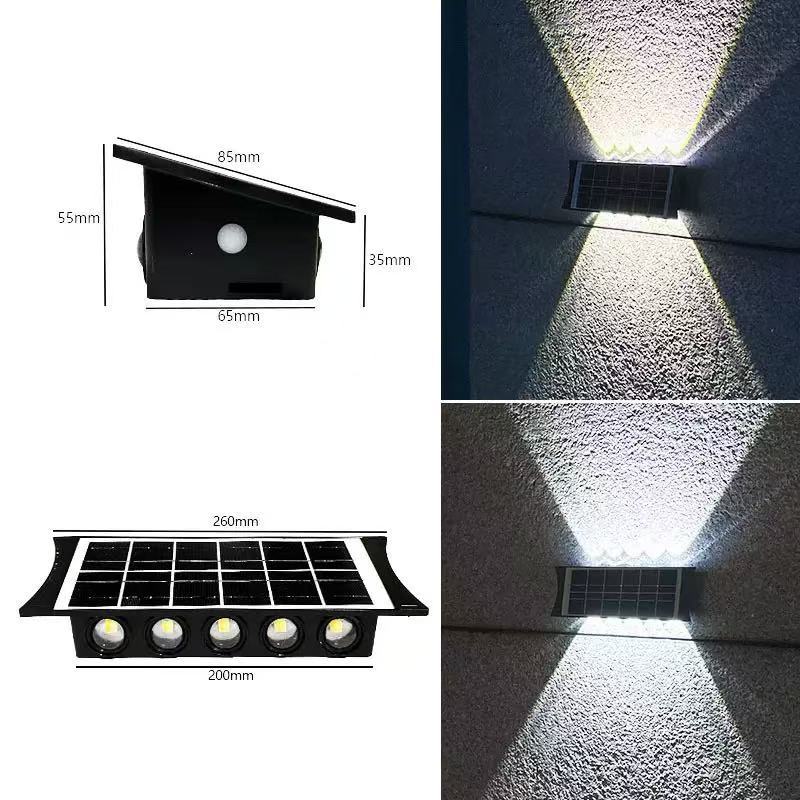 Solar outdoor lights, wall-washing lights, outdoor courtyard waterproof, villa garden exterior wall landscape spotlights, decorative fence lights pic 10
