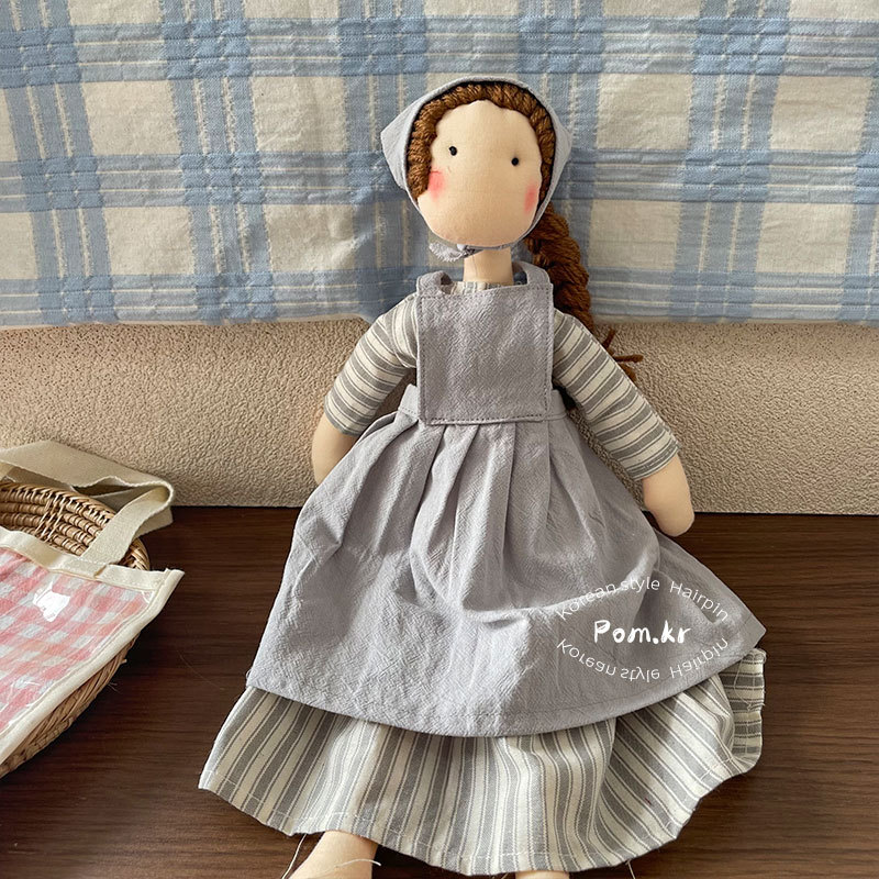 New Korean-style sweet floral dress doll, little girl baby, stylish carrier dress headscarf doll figurine pic 13