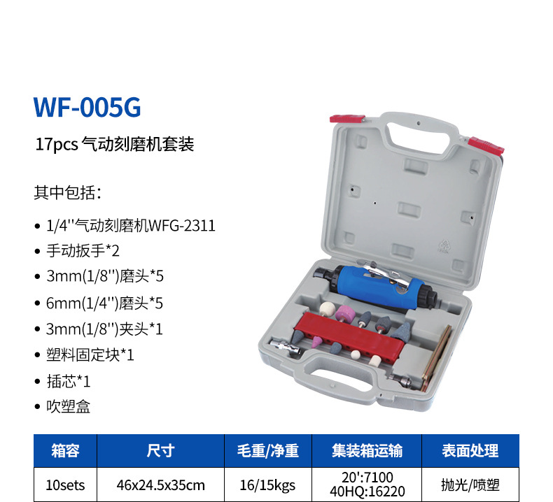The pneumatic tool set WF-018A professional combination toolbox is durable and portable pic 17
