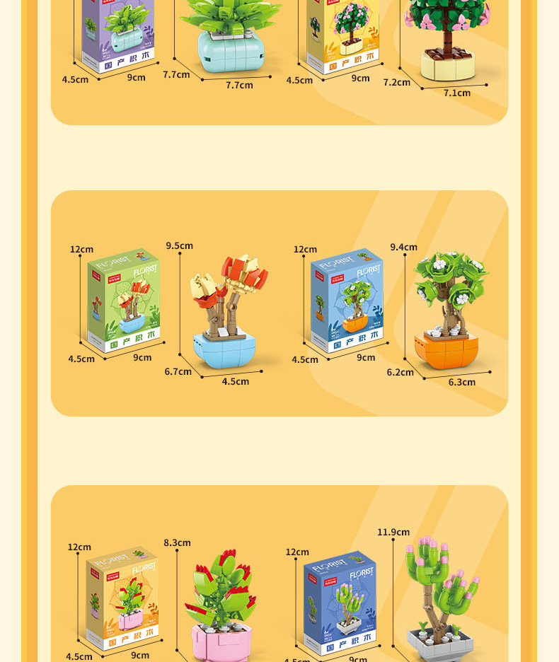Succulent small particle building blocks compatible with Lego assembly building blocks, flower plant potted plant ornaments, gift for girls pic 41