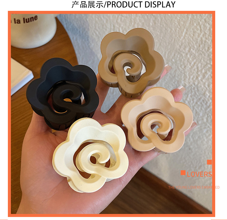 韩国简约气质发夹高级感亚克力花朵抓夹女后脑勺发量多鲨鱼夹批发详情7