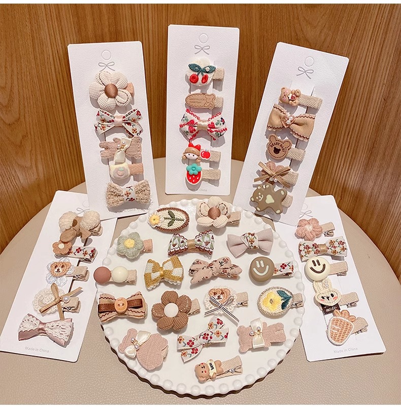 宝宝全包布发夹女童不伤发可爱复古婴儿小夹子儿童花朵发卡头饰详情18