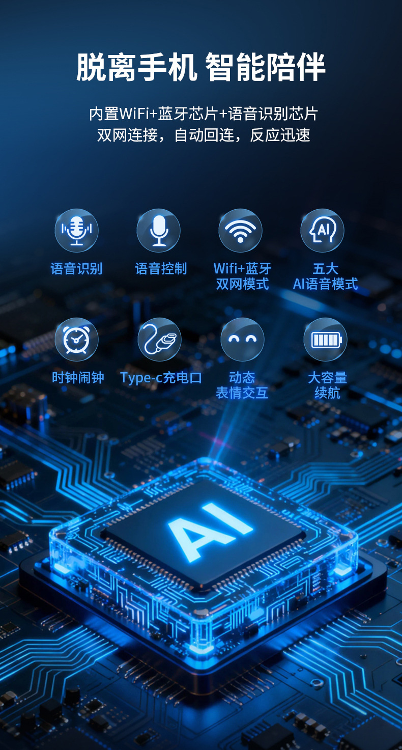 跨境外贸AI人工智能儿童聊天故事学习机对话益智陪伴礼物机器人玩具益智智能玩具详情3