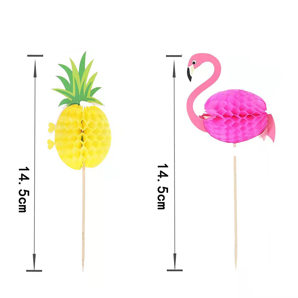 50 flamingo skewers, pineapple skewers, disposable fruit skewers, cold cocktails to decorate a Hawaiian party pic 6