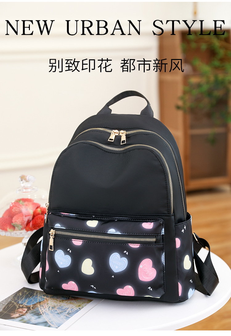 牛津布双肩包包女民族风时尚印花背包新马泰大容量旅行书包百搭包详情3