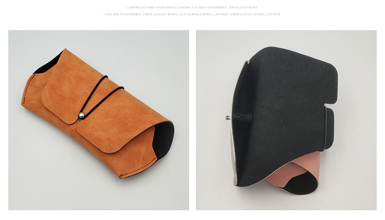 Fashionable buckle strap sunglasses case, faux leather flocked lining, eyeglass bag, eyeglass case box wholesale available with logo printing pic 10