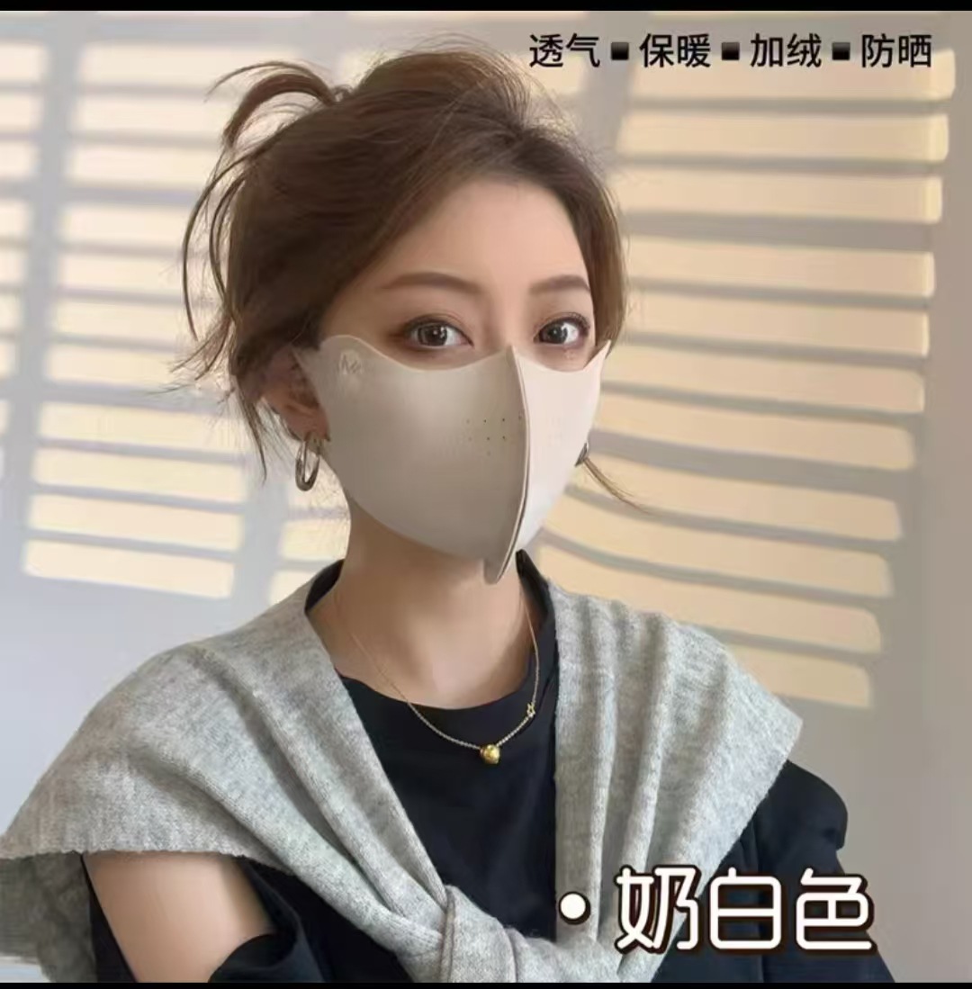 德绒M标保暖口罩透气高颜值骑行防风寒护眼角面罩立体加厚显脸小详情5